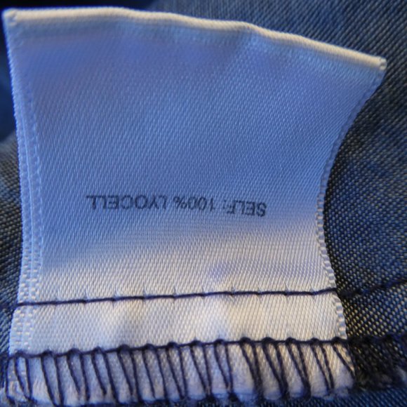 Jane and Delancey Top Chambray Tencel Ruffles On Off Shoulder Tencil S Small - Picture 7 of 8